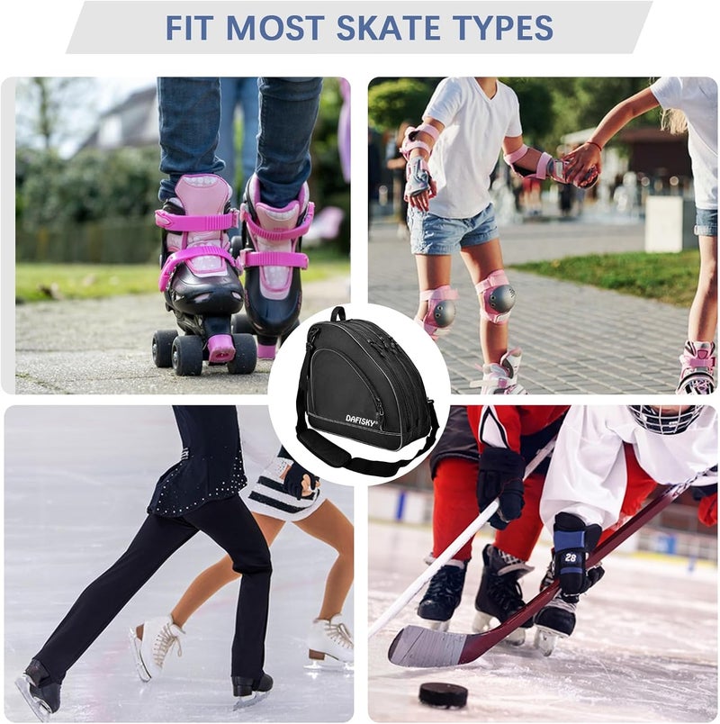 DAFISKY Roller Skate Bag - Ice Skate Bag Fits Inline Skates Quad Skates Rollerblades Figure Skates for Women Men Youth - Image 4